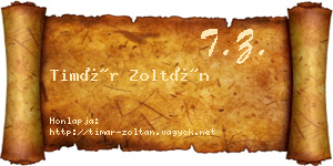 Timár Zoltán névjegykártya