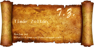 Timár Zoltán névjegykártya